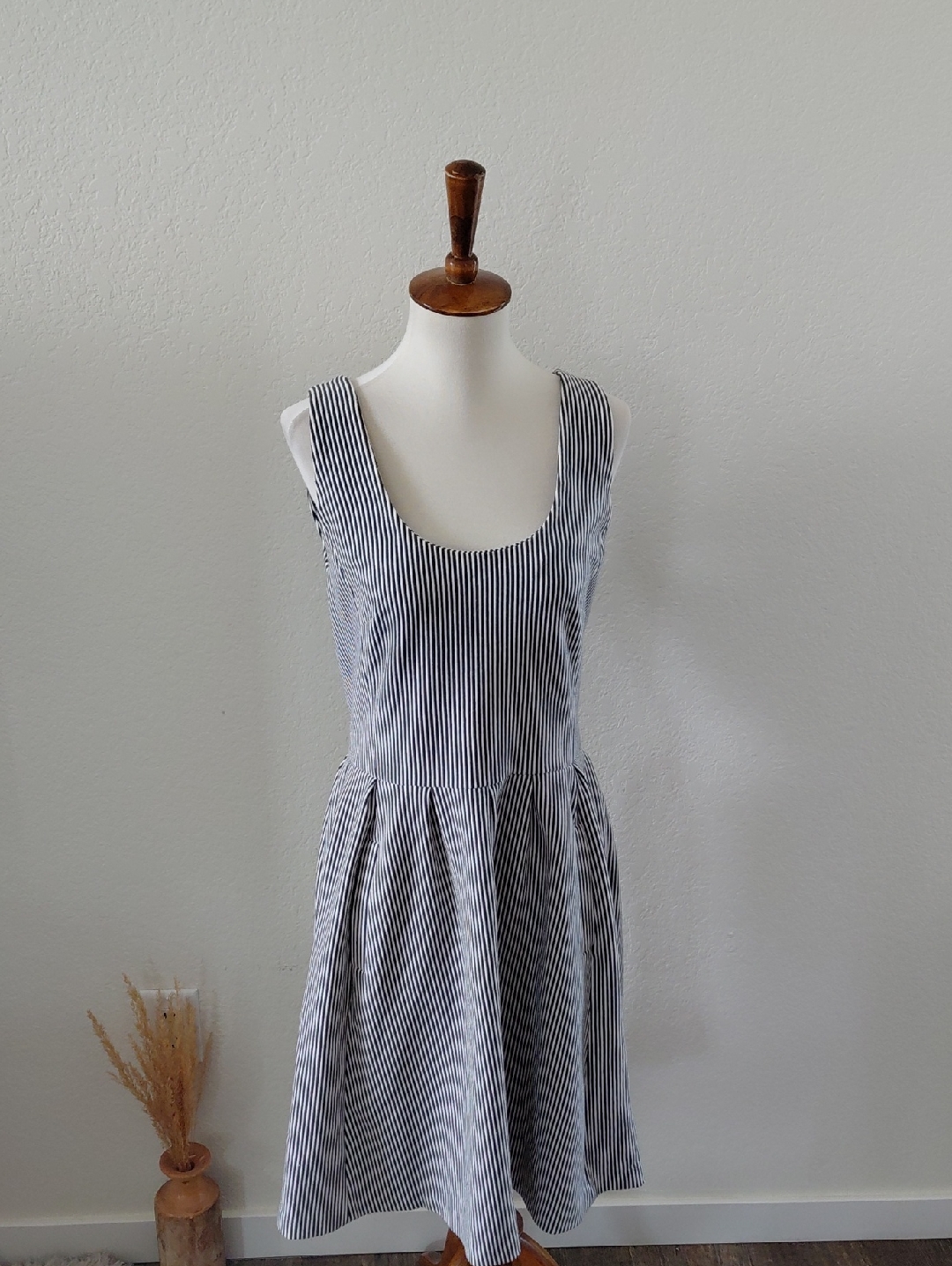 Banana Republic Pinstripe Midi Dress